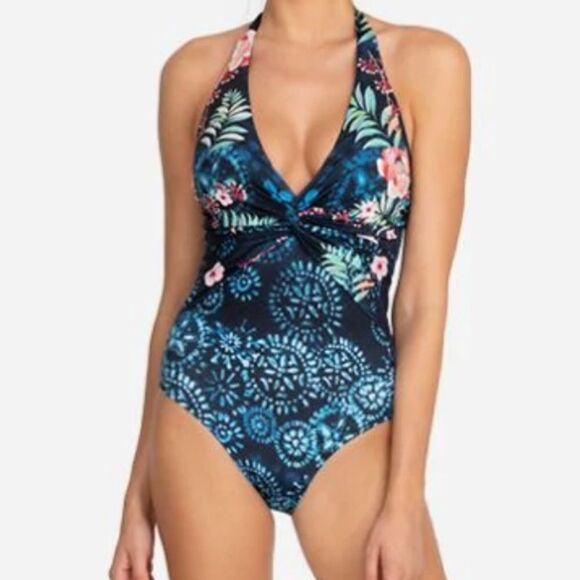 Johnny Was Annia Twist Floral One-Piece Swimsuit Size XS - Picture 8 of 16